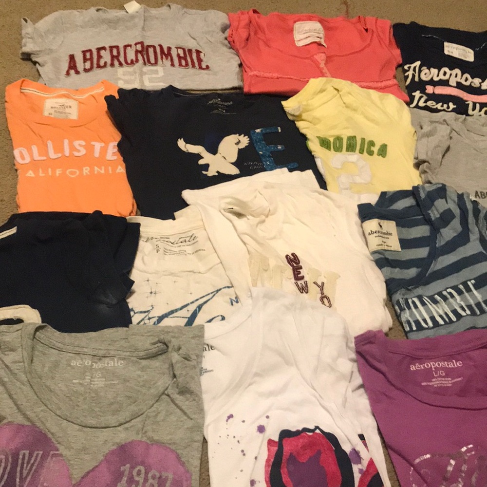 Aeropostale, hollister, Abercrombie, t-shirts
